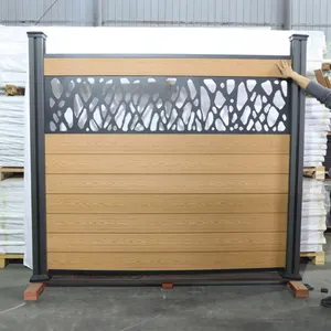 SONSILL Wood Plastic Composite WPC Fence Post Panels Door Boards Outdoor Garden Fence