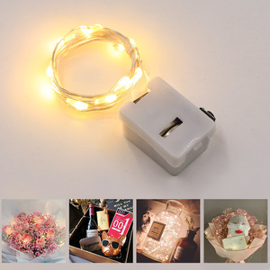 Guirlande lumineuse LED en fil de cuivre, 10 LED, alimentation par pile bouton, interrupteur manuel, pour fleurs, gâteaux, boîtes cadeaux, usage décoratif - Product Image 4