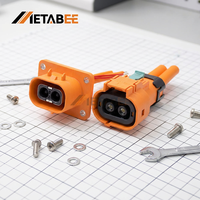 Konektor EV Tegangan Tinggi 2 Pin 200A Steker Sudut Kanan 50mm2 Rakitan Kabel Daya A Key untuk Kendaraan Listrik