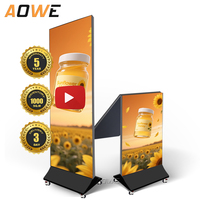 Écran publicitaire LED pliable HD, affichage de poster, directement de l'usine AOWE Shenzhen
