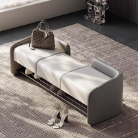 Banc de rangement rectangulaire moderne de luxe léger pour la maison, tabouret de couloir pour changer de chaussures