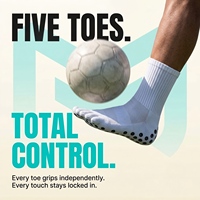 Chaussettes de compression à cinq doigts avec grip antidérapant en silicone, chaussettes de sport durables antidérapantes pour le football