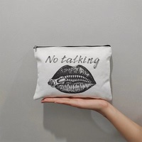 Trousse à crayons en toile de coton personnalisée avec logo de dessin animé Xuanang, mini pochette zippée, sac de shopping pour femmes, trousse de maquillage, sacs cosmétiques pour dames