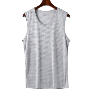 Débardeur de sport décontracté pour <span class=keywords><strong>homme</strong></span>, grande taille, séchage rapide, respirant, pour le basketball, avec épaules larges, en soie glacée - Product Image 5