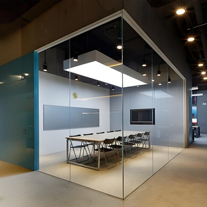 Tùy chỉnh kích thước toàn cảnh Frameless kính phân vùng tường nhà cung cấp cho văn phòng và khách sạn, 10mm-12mm Tempered Kính thiết kế tối giản - Product Image 2