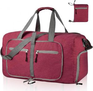 Sac de voyage pliable et léger imperméable avec compartiment à chaussures, sac de week-end pour une nuit, échantillon gratuit - Product Image 2