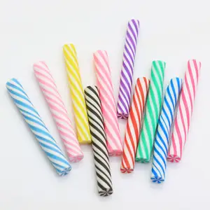 New Products Polymer Clay Peppermint Swirl Candy Canes Candy Sticks Polymer Clay Candy Cane Cabochons Dessert Topping