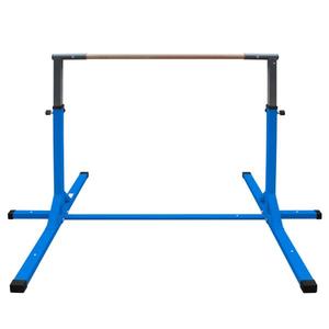 Barre de gymnastique pour enfants, barre de gymnastique à hauteur réglable, barre d'entraînement junior pour la maison, conçue pour les enfants de 3 ans et plus, bleue - Product Image 1