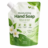 Pochette souple personnalisée avec bec verseur et poignée pour produits chimiques liquides quotidiens, emballage anti-fuite pour nettoyant de sol, sac souple à bec verseur