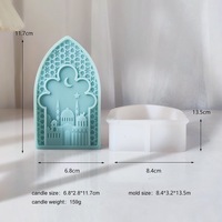 Bougie de mosquée du Moyen-Orient, décor de savon et de résine pour les cadeaux festifs de l'Aïd/Ramadan moule en silicone architectural arabe