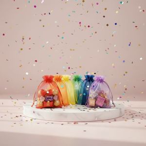 Drawstring Organza Gift <b>Pouch</b> 24 Colors Jewelry Mesh Packaging Product Model QJ-DB-045 Made in China - Product Image 3