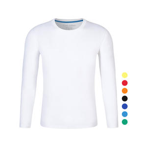 <span class=keywords><strong>Maglietta</strong></span> da uomo con stampa Casual Casual in cotone bianco <span class=keywords><strong>semplice</strong></span> Unisex girocollo a maniche lunghe - Product Image 1