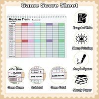 Carnets de scores personnalisés pour le jeu Mexican Train, reliure spirale, feuilles de suivi des scores pour le jeu de dominos, accessoires pour le jeu Mexican Train
