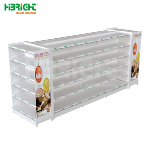 Estantes de supermercado de un solo lado con logotipo personalizado Highbright con tablero de publicidad Estilo de doble cara metálico resistente - Product Image 6