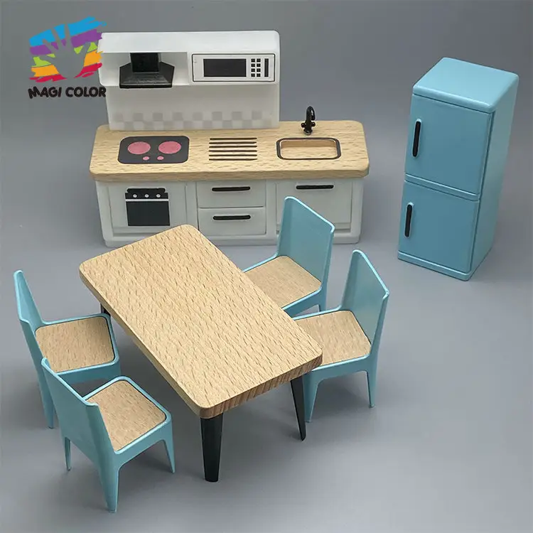 Casa di bambole mini mobili bambino-camera da letto set bella di legno dollhouse miniature W06B113