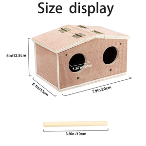 Fabricant Vente en gros de nids d'oiseaux de compagnie cage d'élevage volière maison d'oiseau en bois perruche nichoir Maisons d'oiseaux en bois - Product Image 3