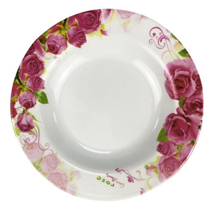 Royal Rose Pattern 9 Inch <strong>Deep</strong> Melamine Soup <strong>Plate</strong> - Product Image 4