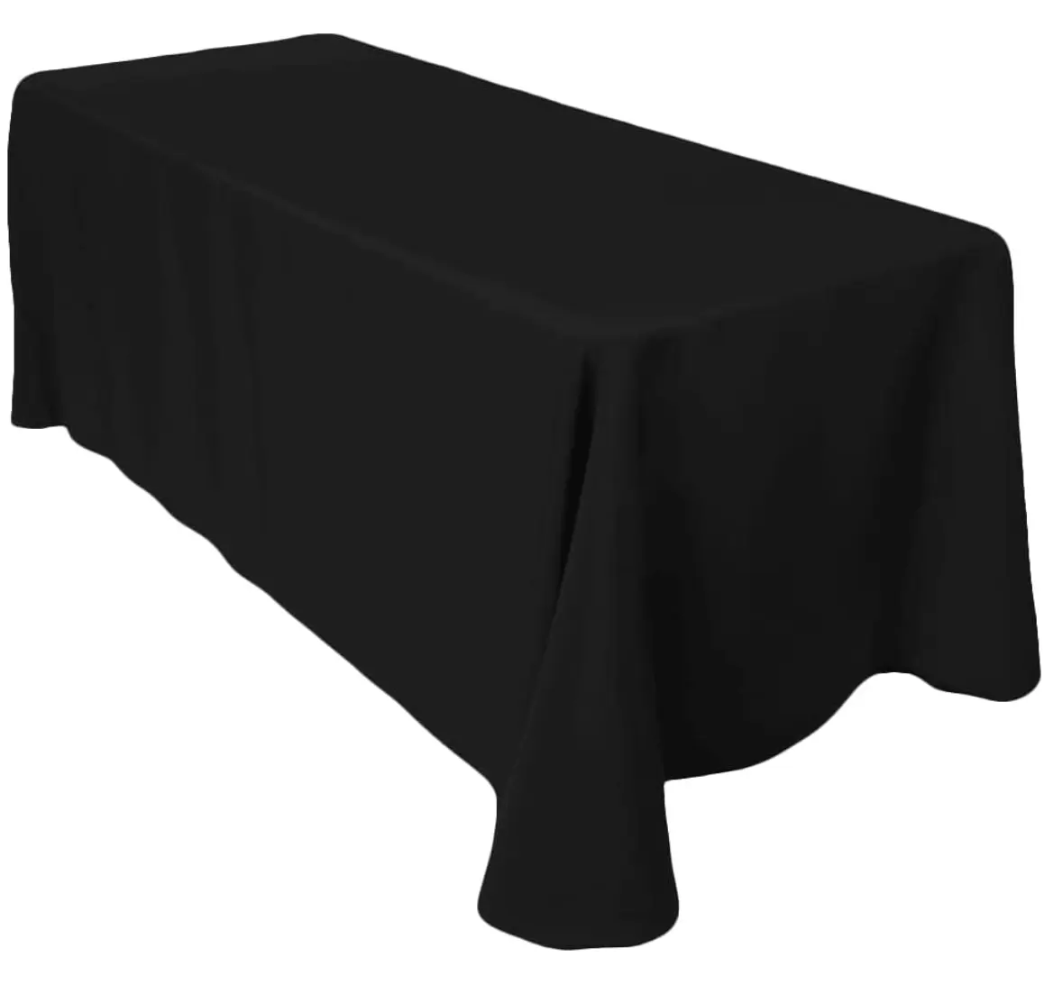 Custom Black Table Cover Wedding Event Rectangle Table Cloth Spun Polyester Waterproof Elegant Decore Party Fabric Tablecloth