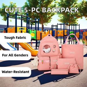 Hot Bán Dễ Thương Phim Hoạt Hình Không Thấm Nước Trường Ba Lô Đặt Cho Cô Gái Đại Học Sinh Viên Nút Đóng Cửa Loại Với Polyester Lót - Product Image 2