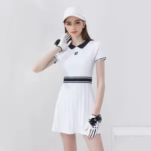 ポロシャツレディースポロゴルフニットドレス女性クイックドライアスレチックテニスドレス半袖服サマーサポートOEM