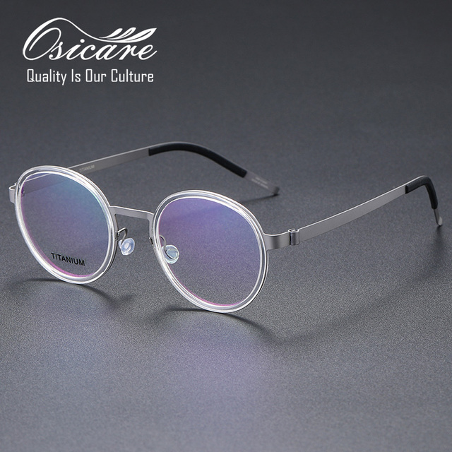 High End Brand Optical Eyewear Male Prescription Lens Eye Glasses Round Eyeglasses Titanium Montures Optiques Spectacle Frames