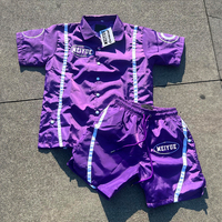 Ensemble chemise coupe-vent sportive avec logo personnalisé pour hommes, veste polo en nylon respirant et short, ensemble survêtement deux pièces en patchwork