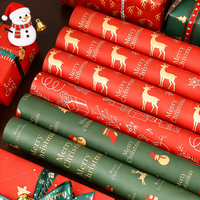 Kertas Pembungkus Natal Berkualitas Tinggi yang Dapat Disesuaikan dengan Desain Pohon, Salju, & Bunga, Kertas Kerajinan Cetak Digital