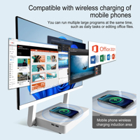 OEM personalizar 24 pulgadas todo en uno computadora CPU i5 I7 Win10 win11 Base de carga inalámbrica Monitor táctil giratorio todo en una PC