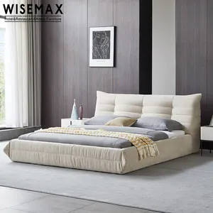 WISEMAX-muebles de dormitorio modernos de lujo, tablero de madera maciza, cama de tela en forma de oruga para el hogar, superventas