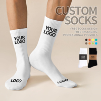 Chaussettes de sport pour femmes emballage personnalisé marque Logo athlétique hommes Tube blanc chaussettes hommes automne tricoté drôle dessin animé chaussettes