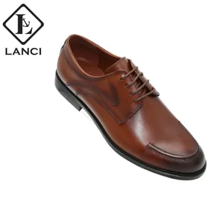 LANCI shoe supplier man highly quality zapato de hombre mens formal leather brown dress shoes men