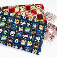 Tissu en filet imprimé double gaze 100 % coton tissé, motif blocs mignons, qualité mère et bébé, épais, résistant à l'abrasion pour bébé