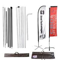 Kit de support de bannière volante en fibre de verre et aluminium pour publicité extérieure, avec sac de rangement, pour affichage de rue et drapeau plume