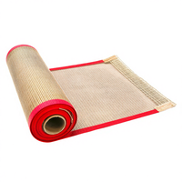 Sabuk Konveyor Jaring Fiberglass Berlapis PTFE Tahan UV Anti-Statik Anyaman Polos E-Glass Sambungan Alligator Isolasi Panas Pemotongan