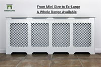 Cache-radiateur classique en MDF extra-large, blanc ou placage chêne, gamme complète de caches pour radiateur, best-seller au Royaume-Uni
