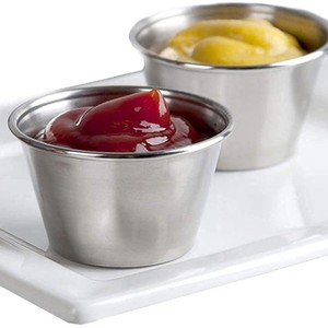 Artículos transfronterizos en stock, taza para salsa/condimento de 2.5 oz, plato para salsas de 1.5 oz, platillo pequeño de acero inoxidable 304. - Product Image 3