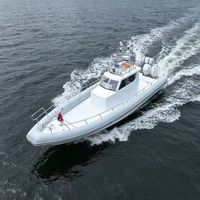 Bateau semi-rigide gonflable de transport de passagers pour patrouille offshore, certifié CE, avec cabine de conduite en fibre de verre 1200, coque en V profond