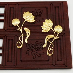 Accessoire de cheveux Fleur de Lotus en Cuivre Plaqué Argent Style Antique Coiffe Hanfu Pendentif de Mariage - Product Image 5