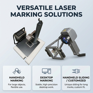 Máy khắc <span class=keywords><strong>laser</strong></span> sợi quang cầm tay di động tùy chỉnh 20W 30W 50W Raycus, tất cả bộ phận lắp ráp cho kim loại, ống PVC, vòng chim, lốp xe, PCB - Product Image 2