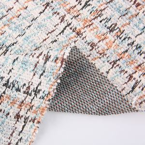 Tissu double face parfumé en coton et polyester, <span class=keywords><strong>petit</strong></span> ensemble, étoffe jacquard, tricoté, à carreaux, logo chiot, pour robe, TC - Product Image 4