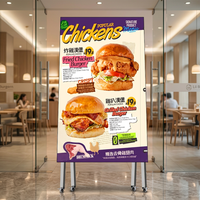 Écran LED d'intérieur de 32 pouces et 43 pouces avec WiFi USB, afficheur LED mobile sur pied pour la publicité dans les centres commerciaux et les restaurants