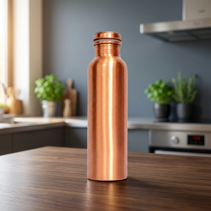 Bouteille d'eau en cuivre pur, personnalisable avec logo, écologique, sans BPA, certifiée ayurvédique, compatible lave-vaisselle, 100 % qualité alimentaire - Product Image 1