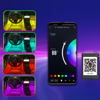 Bande LED 12V RVB pleine couleur contrôlée par application Lumière ambiante Décoration de cabine au néon pour ambiance intérieure de voiture Accessoires d'éclairage de voiture