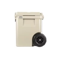 Glacière rotomoulée moderne 45QT en LLDPE avec compresseur thermique, panneau solaire, grande capacité, panier roulant et roues, portable pour le camping
