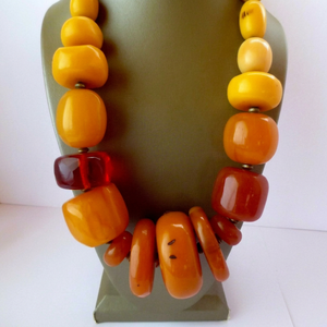 Collar de Resina con Cuentas, Joyería de Moda, Collar con Colgante Ovalado y Cuadrado, Collar Largo para Mujer, Regalo - Product Image 1