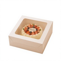 Boîte à gâteau personnalisée portable avec impression dorée, emballage alimentaire pour pâtisserie, pour desserts de fête d'anniversaire