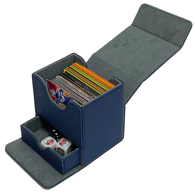Leather Deck Case Game Deck Box Magnetic Closure Trading Card Storage Box