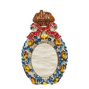 Women Elegant Crystal Perfume Bottle Evening Bag Glitter Gemstone Bowknot <b>Clutch</b> Purse for Family Gathering Cocktail - Product Image 1