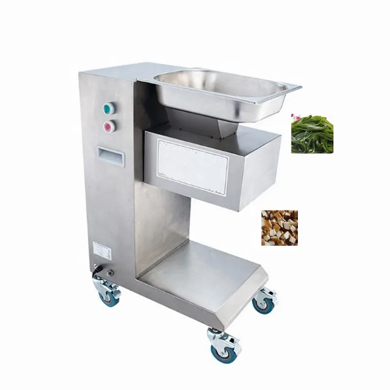 Máquina de corte de cubos de peito de frango fresco, equipamento de corte de carne de porco, design mais recente, 750 W