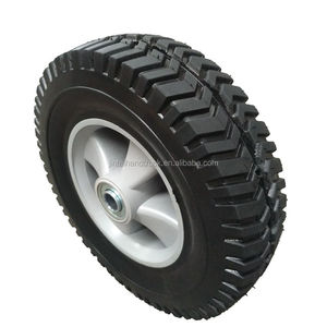 Pneus en caoutchouc Semi-solide de 10x2.5 cm, jantes plates sans pneus de 10x2.5 pouces pour tondeuse <span class=keywords><strong>à</strong></span> gazon, moyeu en plastique - Product Image 2